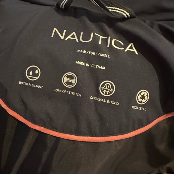 ❤️ NWT NAUTICA BELTED PUFFER COAT NAVY BLUE SIZE MEDIUM - Picture 4 of 6